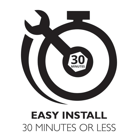Easy install icon representing 30 minutes or less setup time for the Level Up Your Porch With This Classic Jelly Jar Outdoor Wall Light.