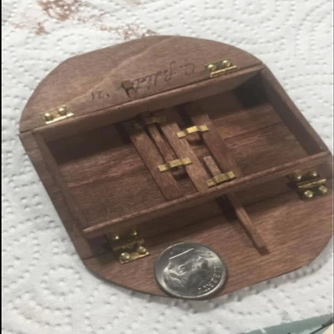 Wooden dollhouse cabinet with 100 Pack Mini Hinges With 400 Replacement Screws In Gold Copper Finish Four Hole Butt Hinges 10x8mm Easy Install.