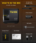 Image showing components included: Tire Inflator, Air Hose, Presta Adapter, Ball Needle, Storage Pouch, User Manual, Charging Cable.
