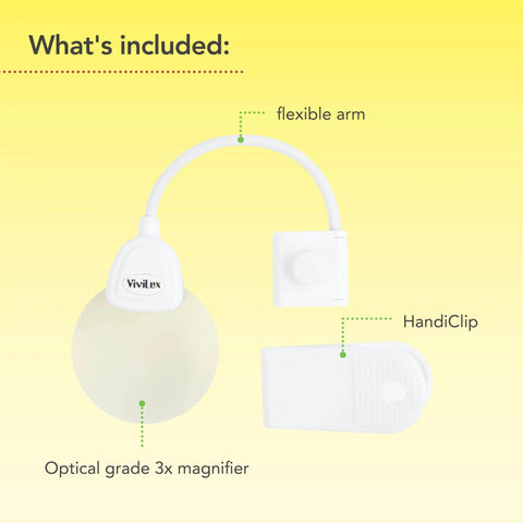 Pro Grade Optical 3X Magnifier With Handi-Clip And Detachable Flexible Arm for hands-free precision