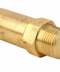 Brass pressure washer pump safety pop-off valve, 3/8 in threaded end, side view
