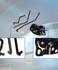 4-Speed Shifter Linkage Kit For Muncie Manual Transmission, Fits Classic Chevy Buick Oldsmobile Pontiac Models, Replaces 3733163, Durable Steel Construction For Smooth, Precise Shifts. Black steel shifter linkage kit with brackets and rods, close-up details