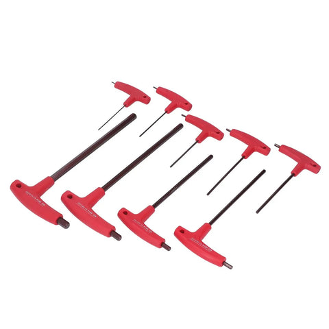 Premium S2 Steel Hex Key Set With T Handle Tools For Automotive Repair And Machinery Maintenance, Featuring Rust Coating And Durable Metric Wrench Kit That Slays Any Tight Bolt Job, red metric T-handle hex keys