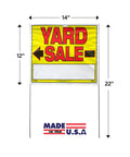 Double Sided Yard Sale Signs Kit 10 Pack Fully Assembled with Metal U Stake 22 by 14 Inches Bright Yellow Red Black High Visibility