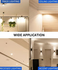 Dimmable GU10 LED Bulbs 5.5W 2700K Soft White shown in track, ceiling, recessed, and accent lighting setups