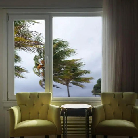 Interior view with 8 Mil Clear Security Window Film for Home and Office, heavy-duty shatter resistance, 30 inch by 12 foot.