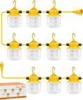 Gig Worthy Construction String Lights 75W 7500LM 5000K Daylight Bright Industrial Grade Outdoor Work Lighting set with yellow casing