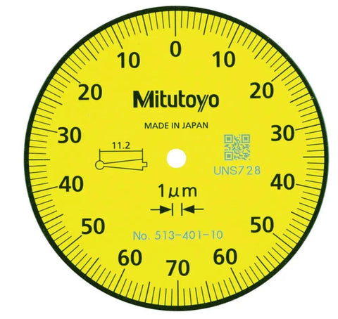 Dial Test Indicator With 0.14 Millimeter Range And 0.001 Millimeter Graduation For Pro Grade Alignment And Runout Checks, 1 Micron Accuracy, Yellow Dial, Printed Contact Length, Scratch-Resistant Crystal, Impact-Resistant, Inspection Certificate