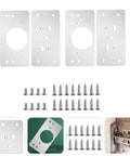 Stainless Steel Hinge Repair Plates Kit With Ten Thickened Metal Mending Brackets With Holes For Cabinets And Furniture Wardrobes Display