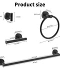 Dimensions of 8 Piece Brushed Nickel Bathroom Hardware Set With 24 Inch Towel Bar Towel Ring Toilet Paper Holder And Robe Hook SUS304 Stainless Steel Bath Accessories Kit For A Sleek, Solid Home Upgrade.