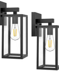 Durable Black Exterior Wall Lanterns With Hella Weatherproof Build For Backyards And Patios, 100W, shatter resistant glass.