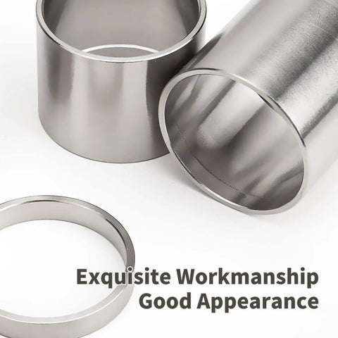 Titanium Bicycle Headset Spacer Set 4 Or 6 Pieces 1-1/8 Inch 28.6mm Glossy Finish showing close-up of metal design