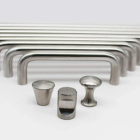 Brushed Metal Kitchen Cabinet Pulls and Drawer Handles Set 90mm Center to Center Sleek Bow Bar Door Knobs for Cupboards and Dressers