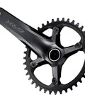GRX FC-RX600-1 Gravel Crankset, 172.5mm, 40t single chainring, black, lightweight 2-piece build for mixed terrain, close-up view