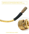 Heavy Duty Air Hose 1/4 X 10 Ft, Kink Resistant Hybrid Air Compressor Hose with Brass Quick Coupler and Bend Restrictor.
