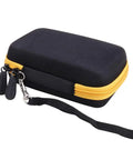 Black and yellow Beefed Up Case For Fluke 101 106 107 Handheld Digital Multimeter, water resistant dustproof shockproof EVA shell with strap.