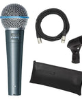 Beta 58A Vocal Dynamic Microphone For Live Gigs And Studio Use With Supercardioid Pattern, XLR Cable, Stand Adapter, Storage Bag