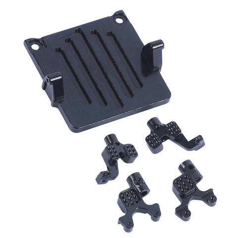 Beefy Aluminum Adjustable Shock Tower Mount Set For 1/24 RC Crawler Axial SCX24 Upgrade Kit Black CNC Machined Brackets