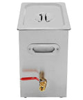 Professional 6 Liter Commercial Ultrasonic Cleaner 40Khz for Parts Restoration and Delicate Item Care with stainless steel finish and faucet.