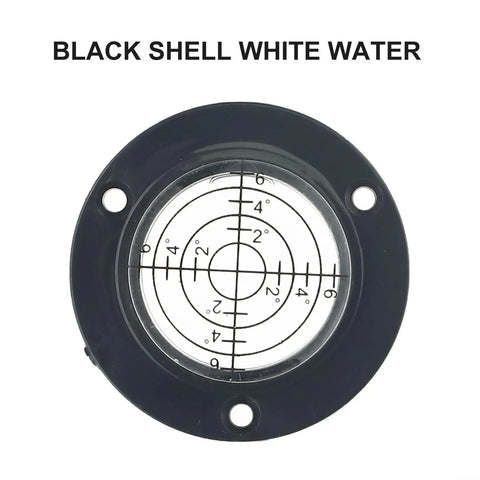 50Mm Circular Level Vial, Black For Acrylic Bubble Indicator with white water markings and bullseye accuracy features.