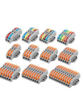Easy Install Wire Connector Kit No Fuss Tool Free Quick Wire Cable Connectors with Fix Hole, various colors, top view