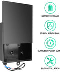 Heavy Duty 12V Battery Box Housing Built Tough For Deer Feeders And Gate Openers weatherproof black box with lid and wiring connectors.