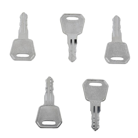 Five Pack Replacement Keys 118 For Big Joe Electric Pallet Jacks E30 EZ30 EPT20-15ET EPT20-18EA ES10-10ES ES10-10MM ES10-22DM ES10-22MM JX1 JX2 Direct Fit Easy Install displayed in flat layout.