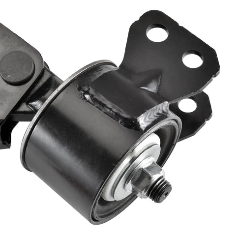 Front End Control Arm Kit With Ball Joint Assemblies, Front Outer Tie Rod Ends And Sway Bar Links For 2008-2017 Buick Enclave, Chevrolet Traverse, GMC Acadia And Saturn Outlook 6 Piece Direct Fit Replacement black control arm close-up