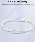 Image of a coiled clear Six And A Half Feet Standard Three Sixteenth Inch Aquarium Airline Tubing For Fish Tank Air Pump Flex Kink Resistant Pure PVC Hose.