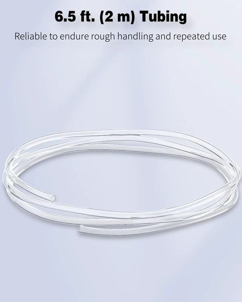 Image of a coiled clear Six And A Half Feet Standard Three Sixteenth Inch Aquarium Airline Tubing For Fish Tank Air Pump Flex Kink Resistant Pure PVC Hose.