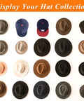 Adhesive Hat Hooks Set 10 Lb Capacity Wall Rack For Baseball Caps and Hats Display For Closets Doors Entryways 8 Pack