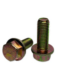 Grade 8 Flange Frame Bolts Yellow Zinc Plated Three Eighths Inch Diameter One And One Quarter Inch Length Full Thread Heavy Duty Fasteners