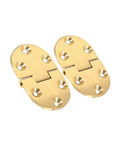 Top-Notch Brass Hinges Set For Folding Tables, 2 Pcs, Round Edge, 2-1/2 X 1-1/2 Inches, Smooth Gloss Finish
