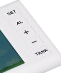 Close-up of control buttons on Smart Ultrasonic Water Level Sensor For Home Use Cordless Liquid Level Detector With Digital Display