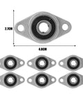 10 Pack Premium Quality Zinc Alloy Pillow Block Bearing Units For 8mm Round Shaft Rods, 4.8cm wide