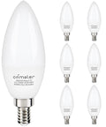 E12 LED Bulbs 5000K Daylight White With Crisp Natural Light, 60 Watt Equivalent, CRI 85 Plus, 6W, B11 Small Base, 6 Pack