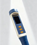All In One 5 In 1 Water Quality Tester Handheld Digital Meter with clear LCD display, showing measurement buttons and screen