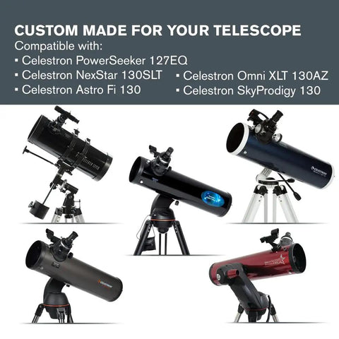 Easy No Fuss Safe Solar Eclipse Telescope Filter With A Snug Fit for 127 and 130 models compatibly displayed.