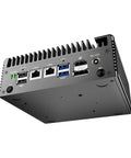Intel Core I5 8250U Industrial Mini PC Dual Gigabit Ethernet Micro Router Barebone System ports and connections view.