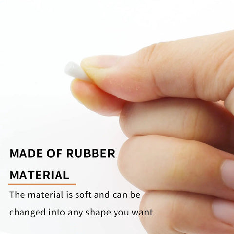 Fifty Pack White Rubber Screw Thread End Caps For Top Notch Floor Protection and Furniture Leg Safeguards. Close-up of soft rubber cap.