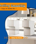 Self Adhesive Caster Wheels For Appliances 360 Degree Swivel Sliders With Slick Glide Smooth Rolling Appliance Rollers For Kitchen Countertop Coffee Makers And Air Fryers 8 Pack Black installed on appliance.