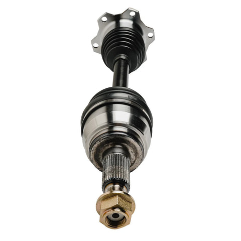 4WD Front Wheel Bearing Hubs And CV Axles Kit For Silverado 1500 Sierra Suburban Tahoe Yukon XL Avalanche And Cadillac Escalade ESV EXT AWD Ready To Roll Replacement Parts For A Smooth Quiet Ride And Easy Install close-up of CV axle