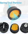Eight Pack Air Compressor Filter Elements For Replacement Pro Grade Intake Filters With Nine Fold Design in yellow for dust filtration