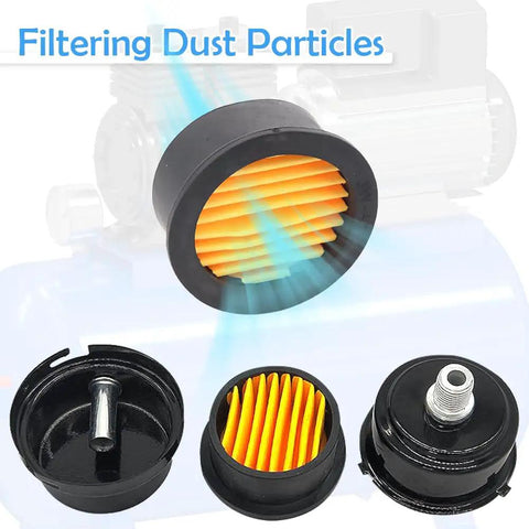 Eight Pack Air Compressor Filter Elements For Replacement Pro Grade Intake Filters With Nine Fold Design in yellow for dust filtration