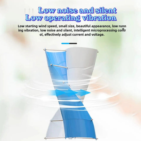 Big Power 3KW Vertical Axis Wind Turbine Generator Kit With 48V Output, Starts At Low Wind Speeds, light noise display