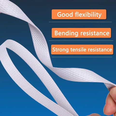 Heavy Duty Hand Grade Polypropylene Strapping Coil Delivering Knockout 130 Pound Break Strength And Three Twenty Eight Feet Of Smooth White Strapping With One Hundred Snap Buckles For Seamless Cargo Securing, showcasing flexibility and tensile resistance.