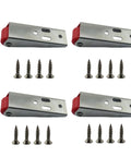 4 Pack Smooth As Butter Sliding Door Rollers, No Sweat Wall Mounted Track Pulleys For Heavy Furniture And Cabinet Doors with screws.