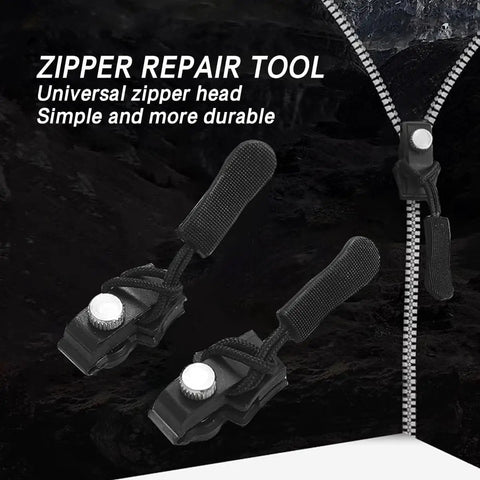 12 Pack Zipper Repair Kit With Quick Install Detachable Pulls No Sewing Needed Medium Size For Jackets Luggage And Bags Black