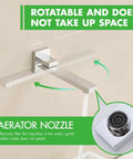 Shower System, 10-Inch Rain Head, 2-in-1 Handheld, Chrome, Wall Mount with rotatable chrome faucet and aerator nozzle.