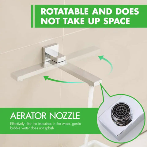 Shower System, 10-Inch Rain Head, 2-in-1 Handheld, Chrome, Wall Mount with rotatable chrome faucet and aerator nozzle.